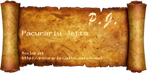 Pacurariu Jetta névjegykártya